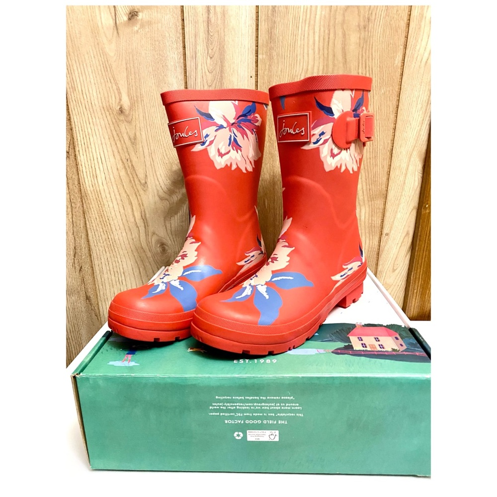 NEW Joules Molly Welly Print Rain Boots